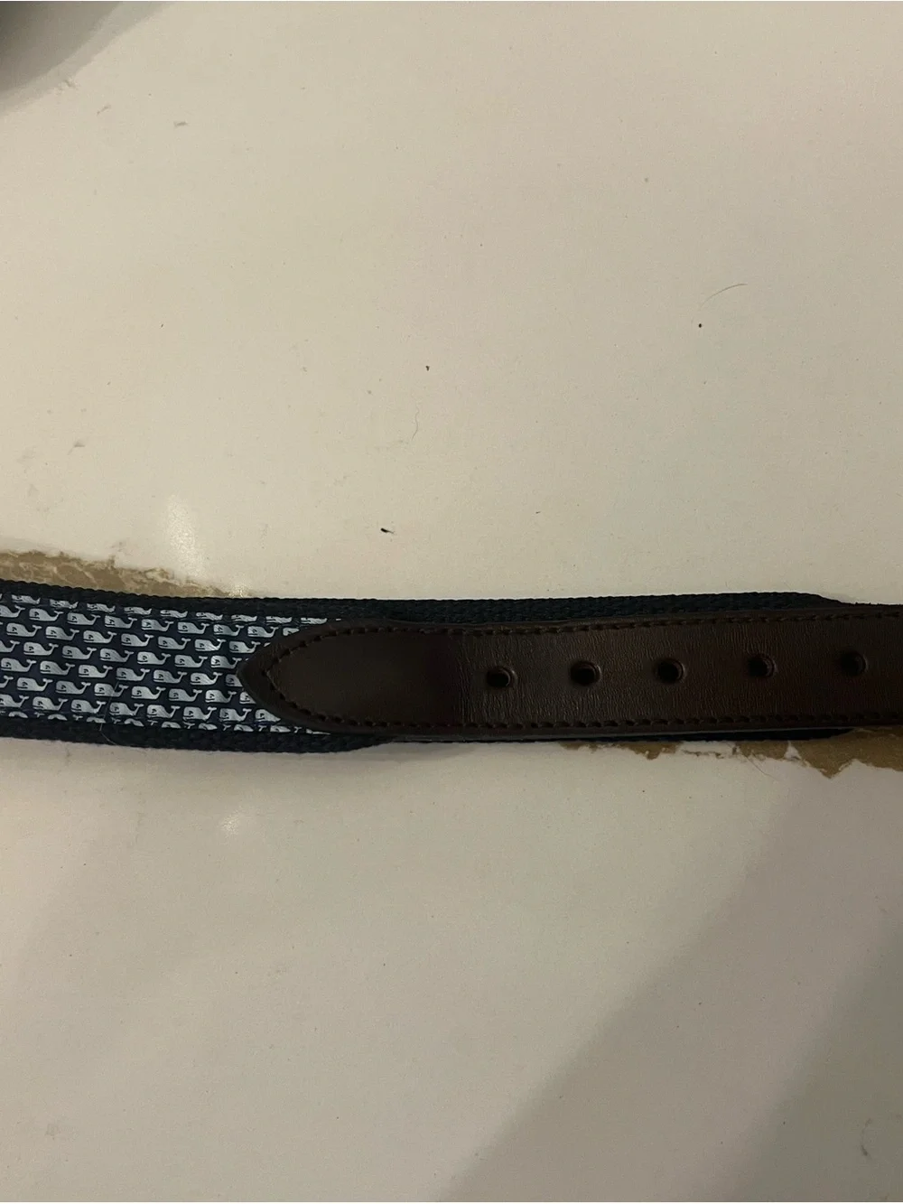 Vineyard Vines Kids Brown Leather Belt with Gold Buckle